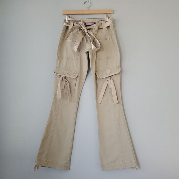 Bubblegum Pants - Bubblegum Y2K Tan Khaki Low Rise Flare Leg Pants Juniors 5 to 6 Inseam 31